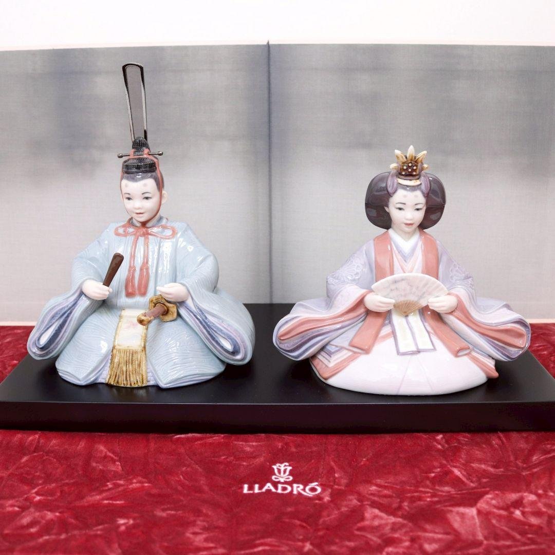 リヤドロ ひな人形 フルセット リアドロ 節句 置物 陶器 アート台座 屏風