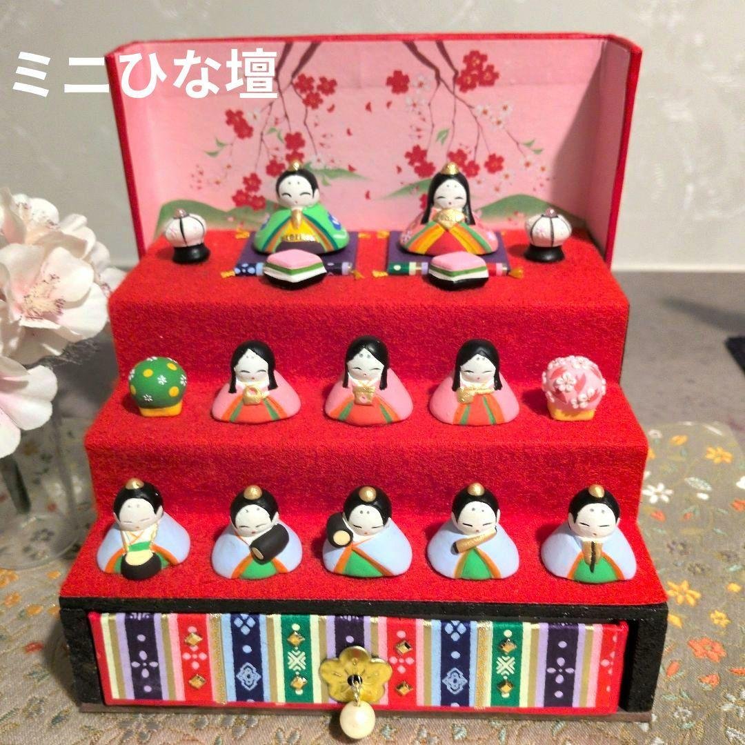 雛壇♥ミニひな壇　 雛人形セット 三段式　段飾り　お雛様　ひな祭り　お節句